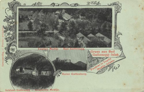 Bad Gallenegg-Islak (CZ), Tschechien: Stadtansicht; Schloss; Ruine