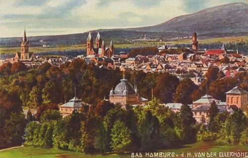 Bad Homburg v. d. Hhe, Hessen: Stadtansicht von der Ellerhhe