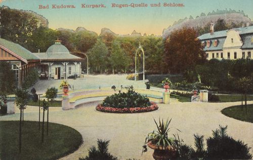 Bad Kudowa, Schlesien: Kurpark, Eugenquelle und Schloss