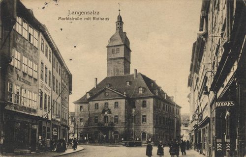 Bad Langensalza, Thüringen: Marktstraße mit Rathaus