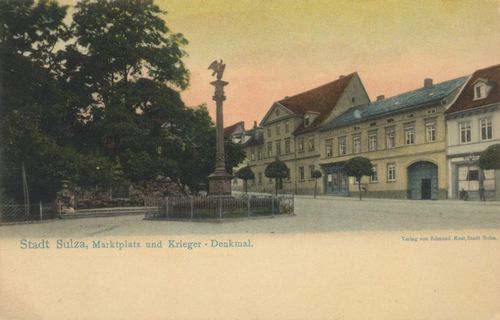 Bad Sulza, Thüringen: Marktplatz und Kriegerdenkmal