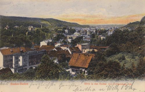 Baden-Baden, Baden-Wrttemberg: Blick in das Oostal vom Schlossberg aus