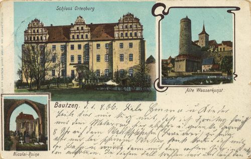 Bautzen, Sachsen: Schoss Ortenburg; Alte Wasserkunst; Nikolairuine