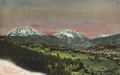 Berchtesgaden, Bayern: Stadtansicht mit Watzmann, Hochkalter und Mühlsturzhörner