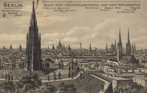 Berlin, Kreuzberg, Berlin: Blick vom Nationaldenkmal auf dem Kreuzberge