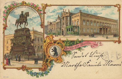 Berlin, Mitte, Berlin: Denkmal Friedrich der Groe; Palais Kaiser Wilhelm