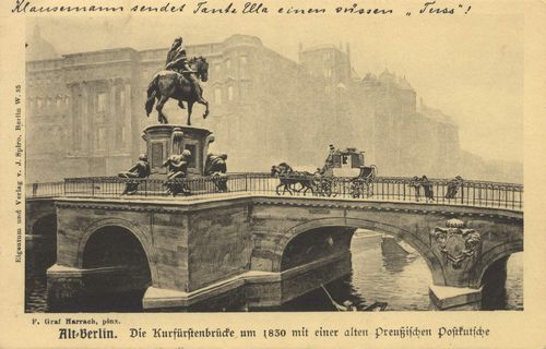 Berlin, Mitte, Berlin: Kurfürstenbrücke um 1830