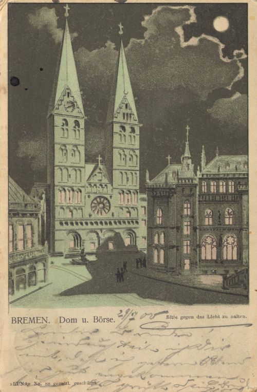 Bremen, Bremen: Dom und Brse; Effektkarte