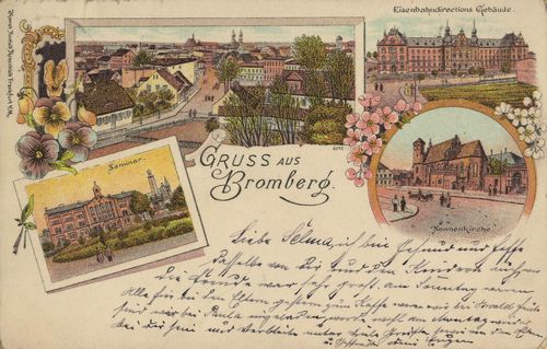Bromberg, Posen: Eisenbahndirektions-Gebäude; Nonnenkirche; Seminar