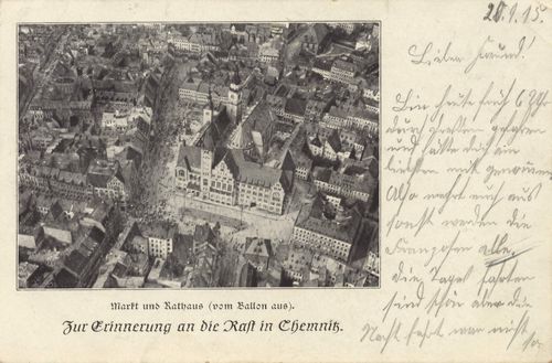 Chemnitz, Sachsen: Marktplatz und Rathaus