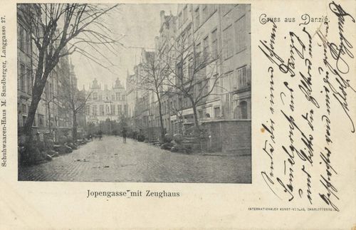 Danzig, Westpreuen: Jopengasse mit Zeughaus