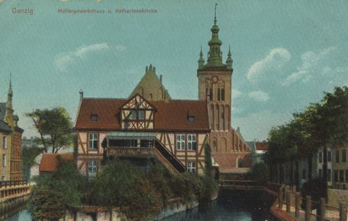 Danzig, Westpreußen: Müllergewerkshaus und Katharinenkirche