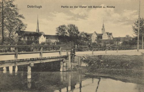 Doberlug, Brandenburg: Elster mit Schloss und Kirche