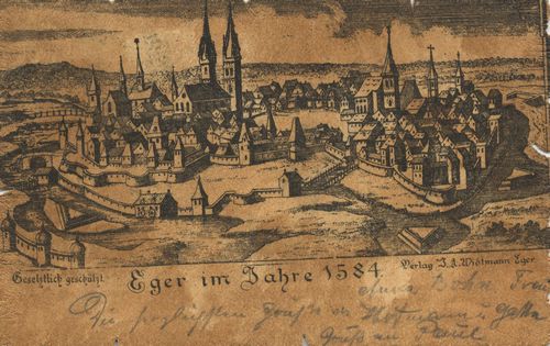 Eger (CZ), Tschechien: Stadtansicht anno 1584