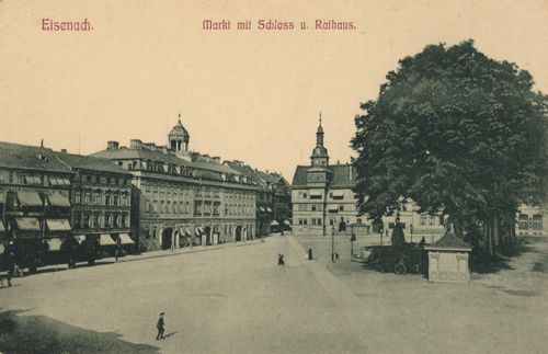 Eisenach (Thür.), Thüringen: Marktplatz mit Schloss und Rathaus