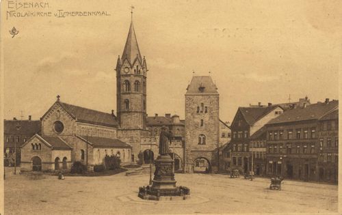 Eisenach (Thür.), Thüringen: Nikolaikirche und Lutherdenkmal