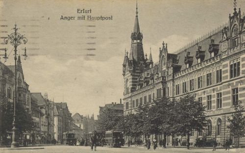 Erfurt, Thüringen: Anger mit Postamt