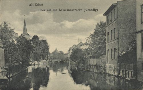 Erfurt, Thringen: Blick auf die Lehmannsbrcke (Venedig)