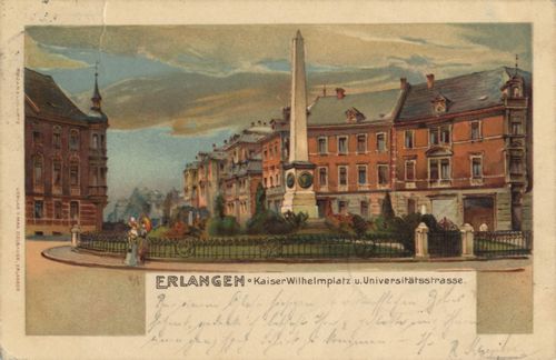 Erlangen, Bayern: Kaiser-Wilhelm-Platz und Universittsstrae