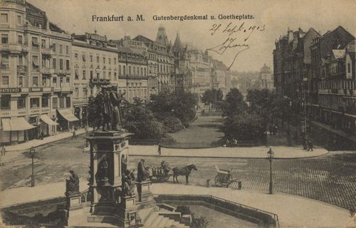 Frankfurt a. Main, Hessen: Gutenbergdenkmal und Goetheplatz