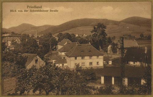 Friedland, Schlesien: Stadtansicht von der Schweidnitzer Strae