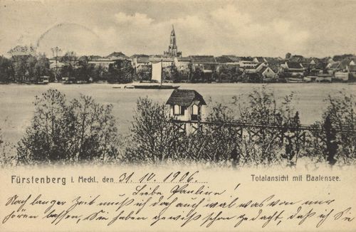 Fürstenberg i. Meckl., Brandenburg: Stadtansicht mit Baalensee