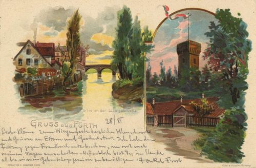 Fürth, Bayern: Alte Veste; Partie an der Ludwigsbrücke