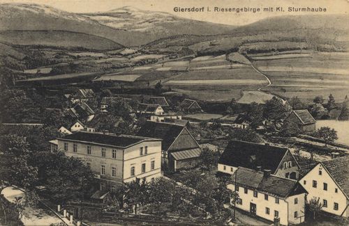 Giersdorf, Schlesien: Stadtansicht mit Kl. Sturmhaube
