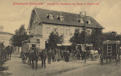 Goslar, Niedersachsen: Ankunft der Omnibusse von Goslar in Hahnenklee