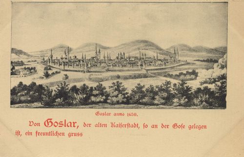 Goslar, Niedersachsen: Stadtansicht anno 1650