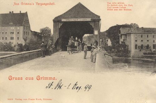 Grimma, Sachsen: Stadtansicht mit Brcke