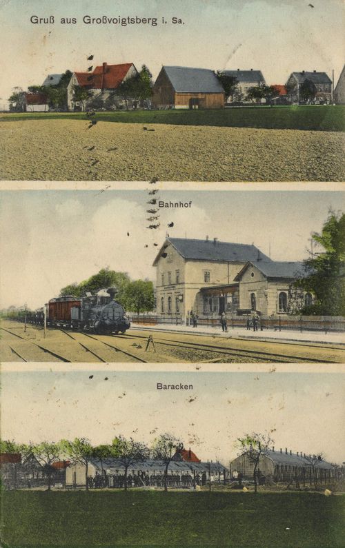 Grovoigtsberg, Sachsen: Bahnhof; Baracken