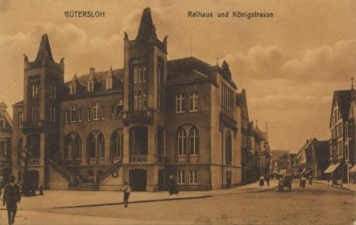 Gtersloh, Nordrhein-Westfalen: Rathaus und Knigstrae