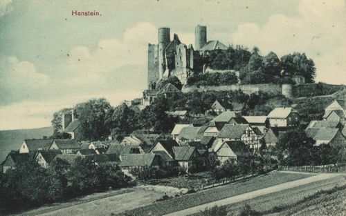 Bornhagen, Thringen: Stadtansicht mit Burg Hanstein