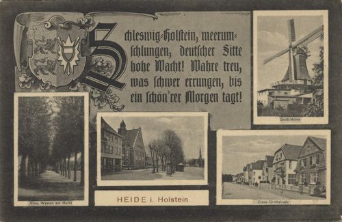 Heide (Holst.), Schleswig-Holstein: Grothmhle; Allee, Westen am Markt; Claus-Groth-Strae