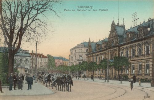 Heidelberg, Baden-Wrttemberg: Bahnhof mit Postamt