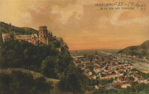 Heidelberg, Baden-Wrttemberg: Blick von der Schlossterrasse