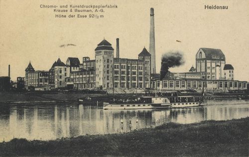 Heidenau, Sachsen: Chromo- und Kunstdruckpapierfabrik Krause & Bauman