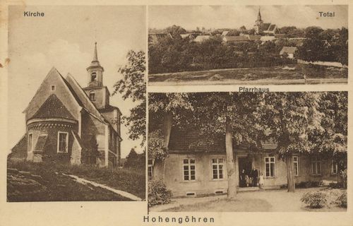 Hohenghren, Sachsen-Anhalt: Kirche; Stadtansicht; Pfarrhaus