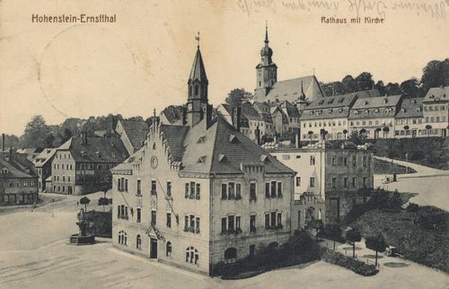 Hohenstein-Ernstthal, Sachsen: Rathaus mit Kirche