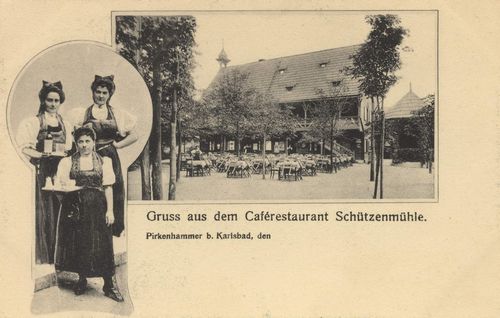 Karlsbad (CZ), Tschechien: Pirkenhammer (Cafrestaurant Schtzenmhle)