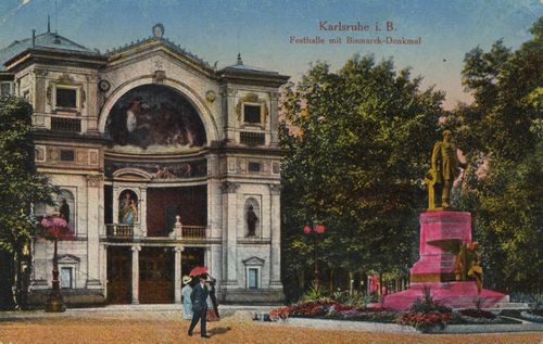 Karlsruhe, Baden-Wrttemberg: Festhalle und Bismarckdenkmal
