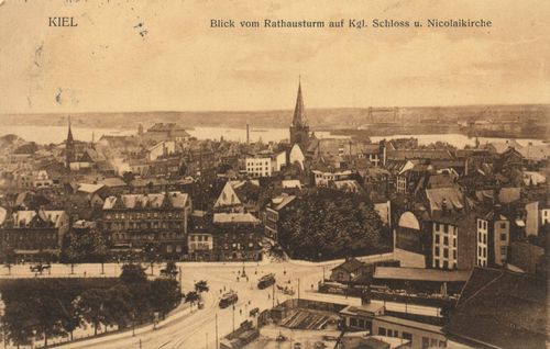 Kiel, Schleswig-Holstein: Stadtansicht vom Rathausturm