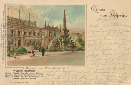 Leipzig, Sachsen: Museum mit Mendebrunnen [2]