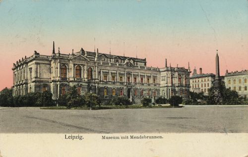 Leipzig, Sachsen: Museum mit Mendebrunnen