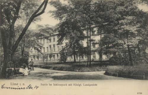 Lissa, Posen: Schlosspark mit Kgl. Landgericht