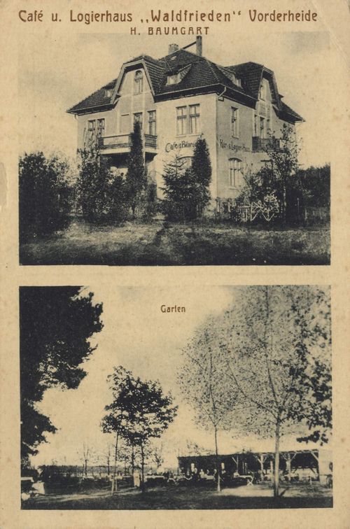 Lben, Schlesien: Caf und Logierhaus Waldfrieden; Garten
