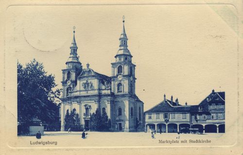 Ludwigsburg, Baden-Wrttemberg: Marktplatz mit Stadtkirche