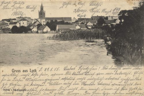 Lyck, Ostpreuen: Stadtansicht mit See [3]
