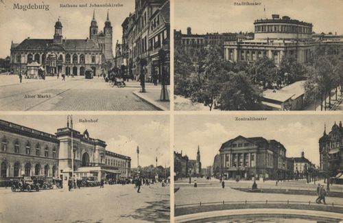 Magdeburg, Sachsen-Anhalt: Rathaus und Johanniskirche; Alter Markt; Stadttheater